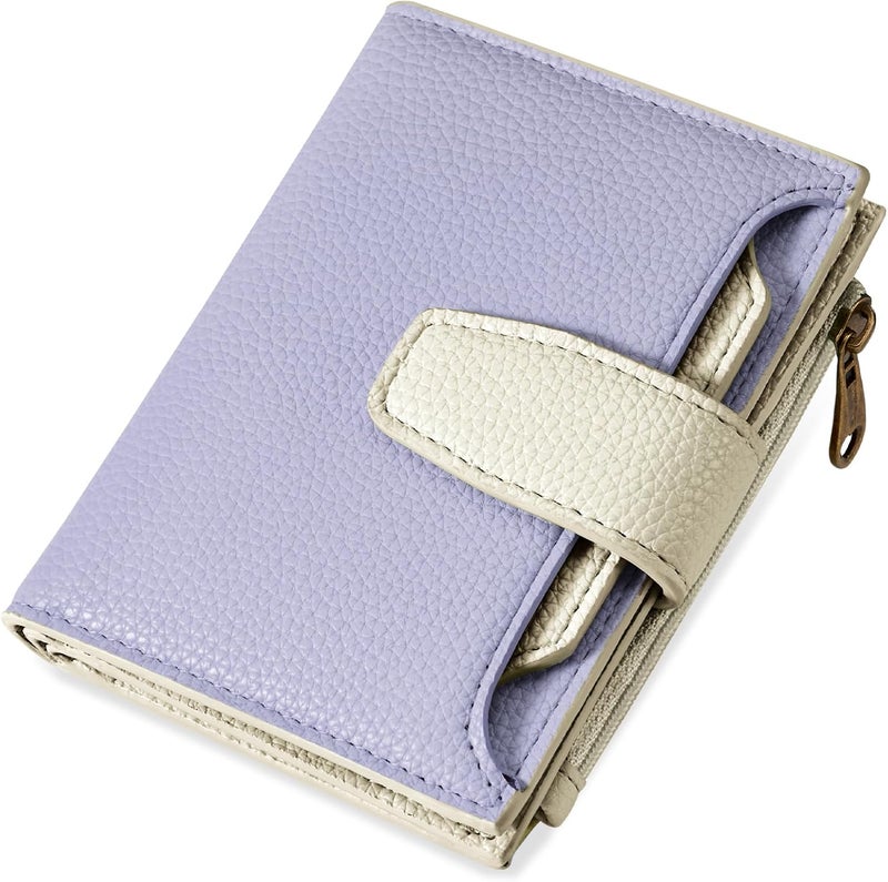 Airkit Small Wallet Women RFID Blocking Soft Leather Bifold Compact Card Holder Wallet for Women with Zipper Coin Pocket 4 ID Window - Image 1
